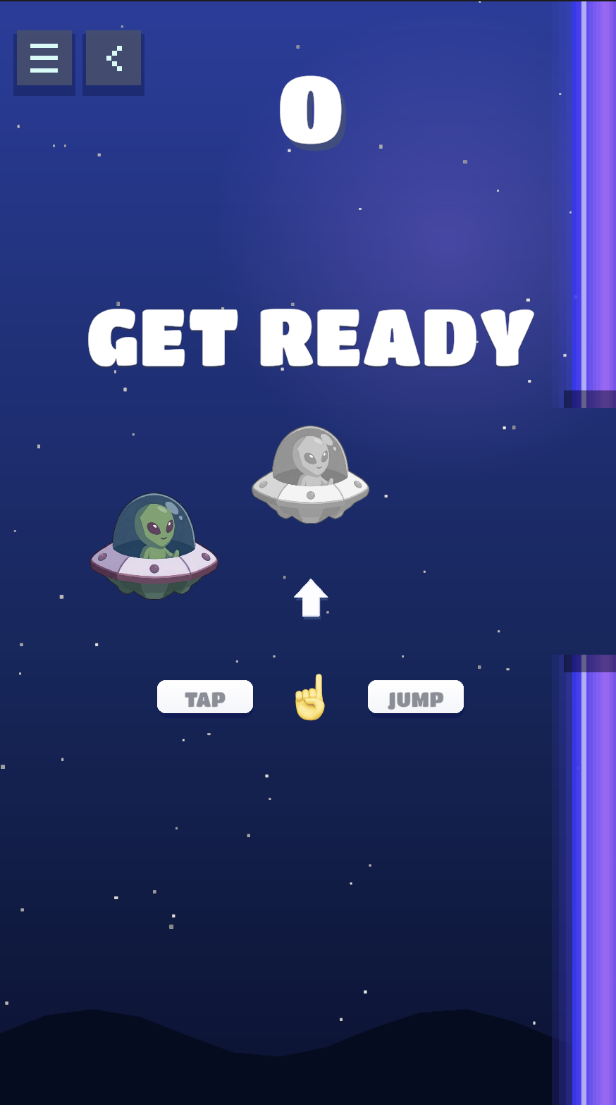 Alien Flight get ready screen